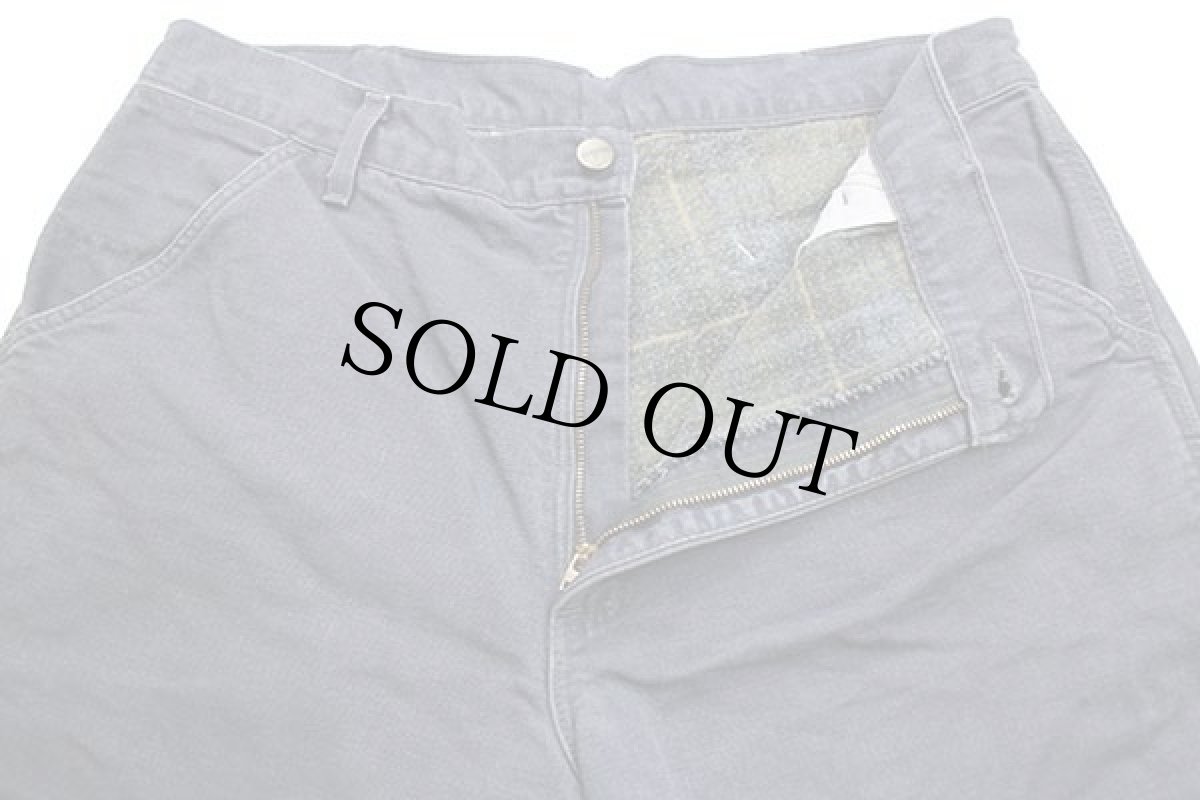 画像4: 00s USA製 carharttカーハート チェック ネルライナー ダック地 ペインターパンツ ナス紺 w36 L30 (4)