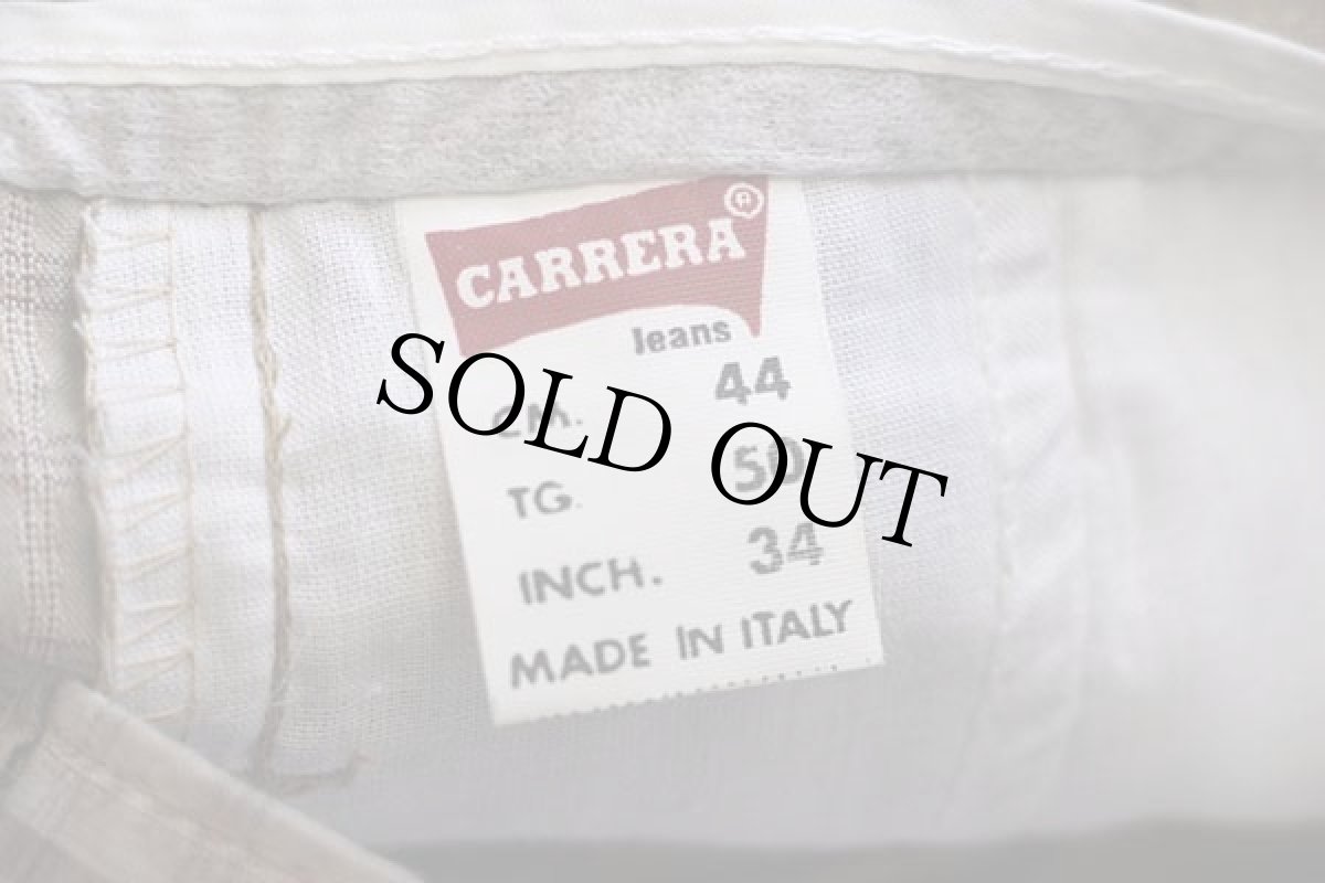 画像6: デッドストック★イタリア製 CARRERA チェック 織り柄 ツータック コットン スラックス パンツ 44 (6)