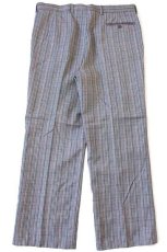 画像3: イタリア製 UNKNOWN グレンチェック 織り柄 ツータック ウール スラックス パンツ 48 (3)
