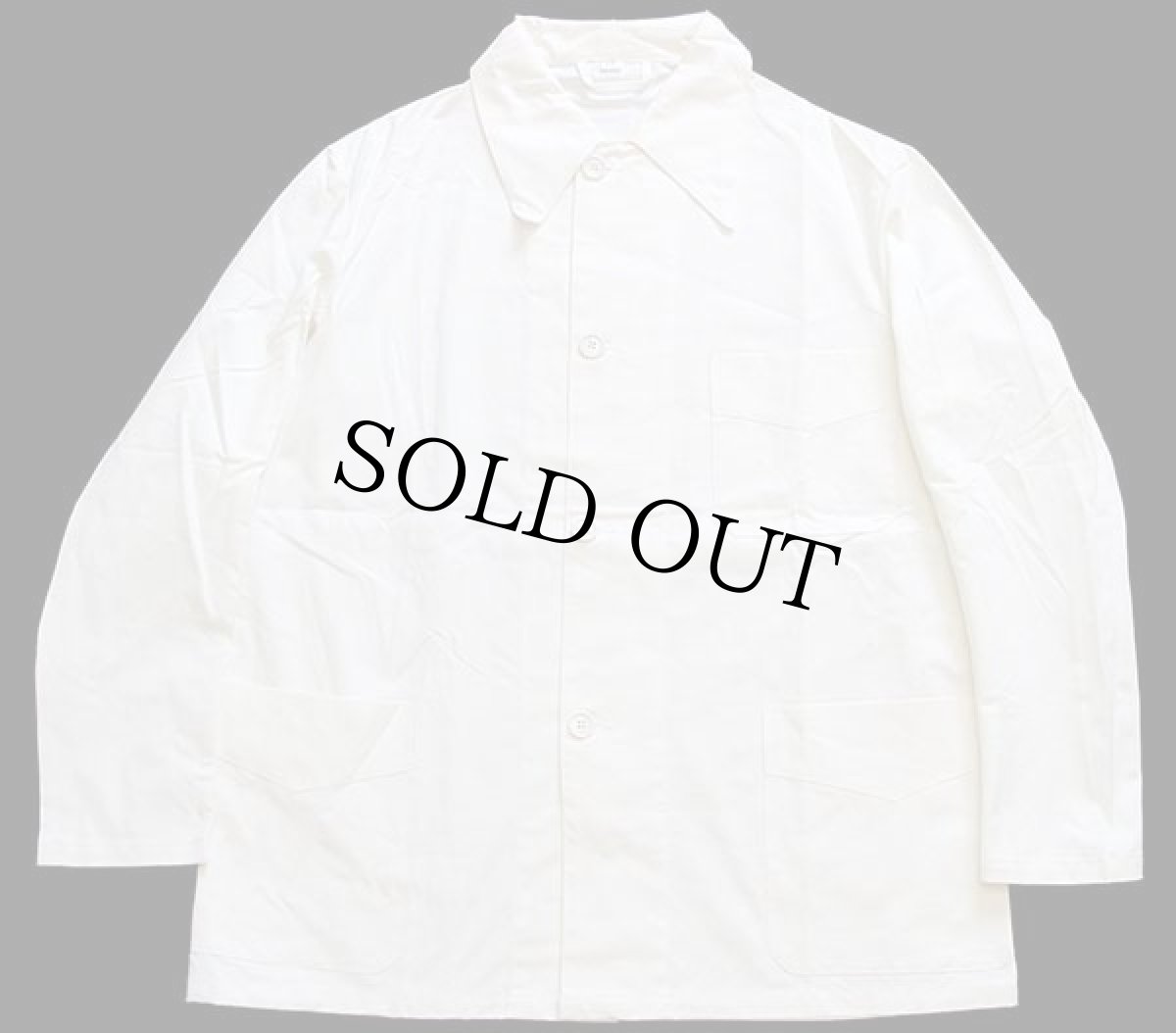 画像1: デッドストック★ビンテージ ユーロ ワーク コットン カバーオール 生成り 48 (1)