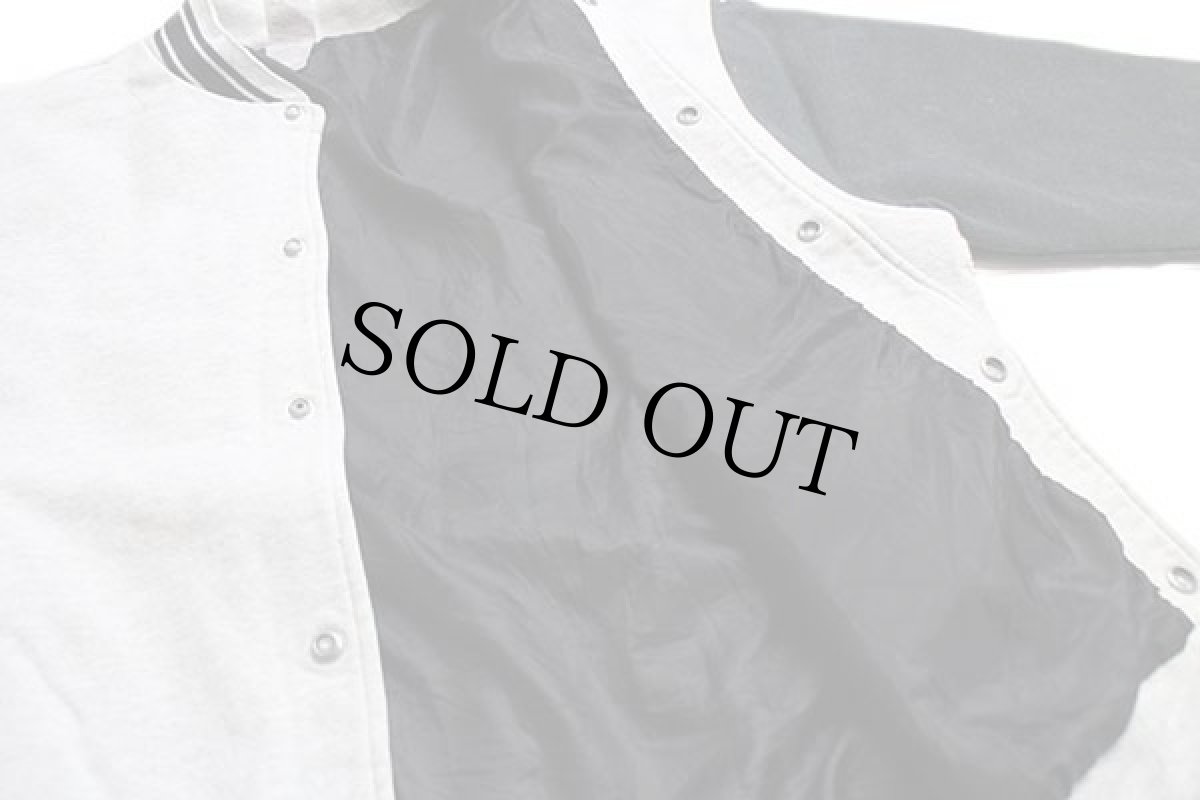 画像5: 90s NFL CHICAGO BEARS 両面プリント リブライン ツートン 切り替え スウェット スタジャン 杢ライトグレー×黒 XL (5)