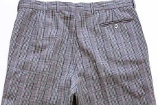 画像5: イタリア製 UNKNOWN グレンチェック 織り柄 ツータック ウール スラックス パンツ 48 (5)