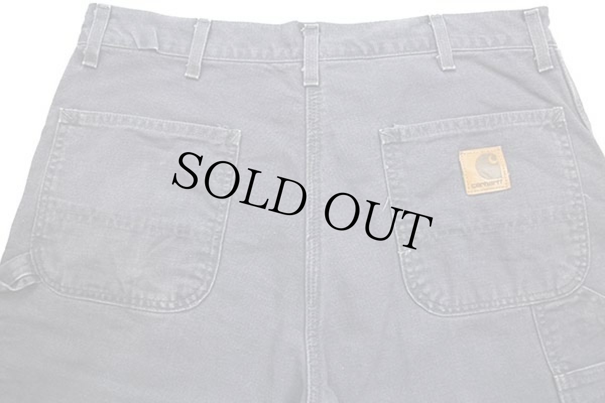 画像5: 00s USA製 carharttカーハート チェック ネルライナー ダック地 ペインターパンツ ナス紺 w36 L30 (5)