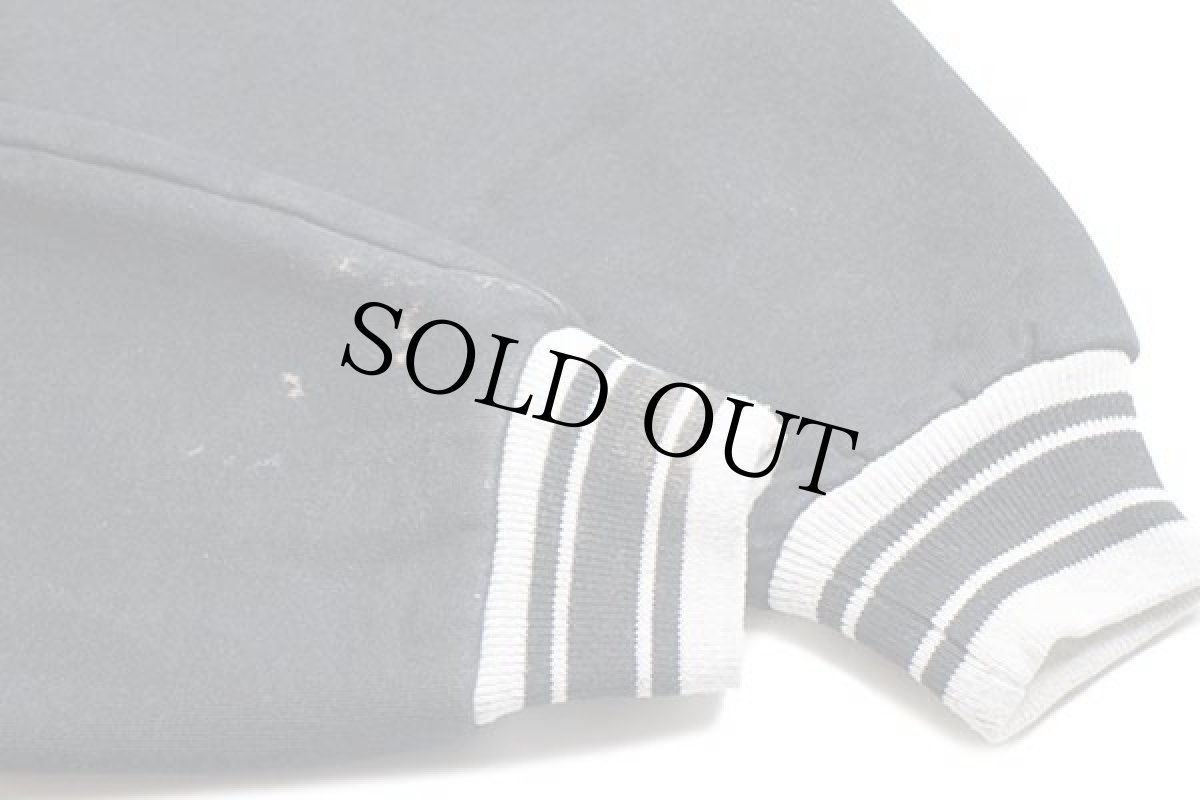 画像6: 90s NFL CHICAGO BEARS 両面プリント リブライン ツートン 切り替え スウェット スタジャン 杢ライトグレー×黒 XL (6)