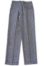 画像3: デッドストック★イタリア製 CARBONE UOMO チェック 織り柄 ツータック リネン混 スラックス パンツ 44 (3)