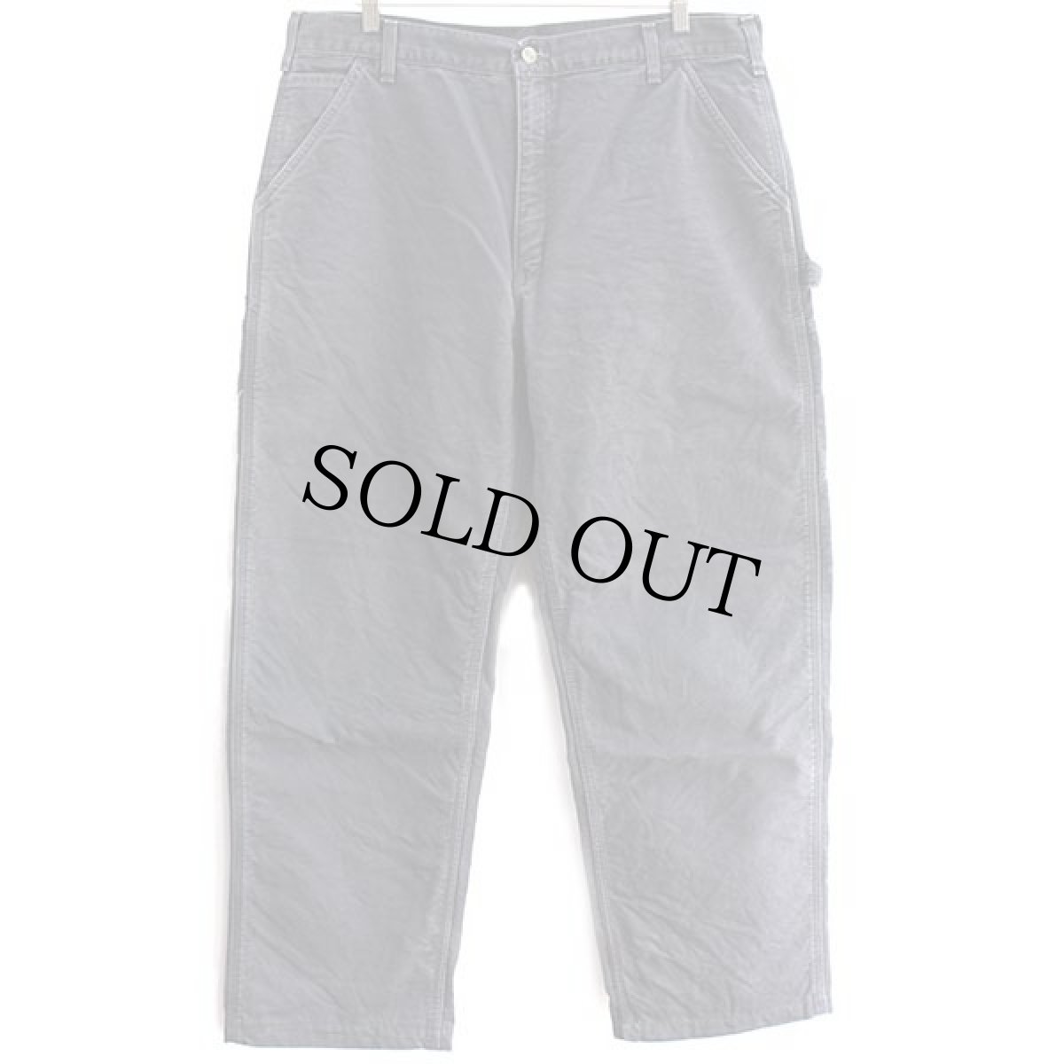 画像2: 00s USA製 carharttカーハート チェック ネルライナー ダック地 ペインターパンツ ペトロールブルー w38 (2)