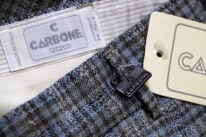 画像6: デッドストック★イタリア製 CARBONE UOMO チェック 織り柄 ツータック リネン混 スラックス パンツ 44 (6)
