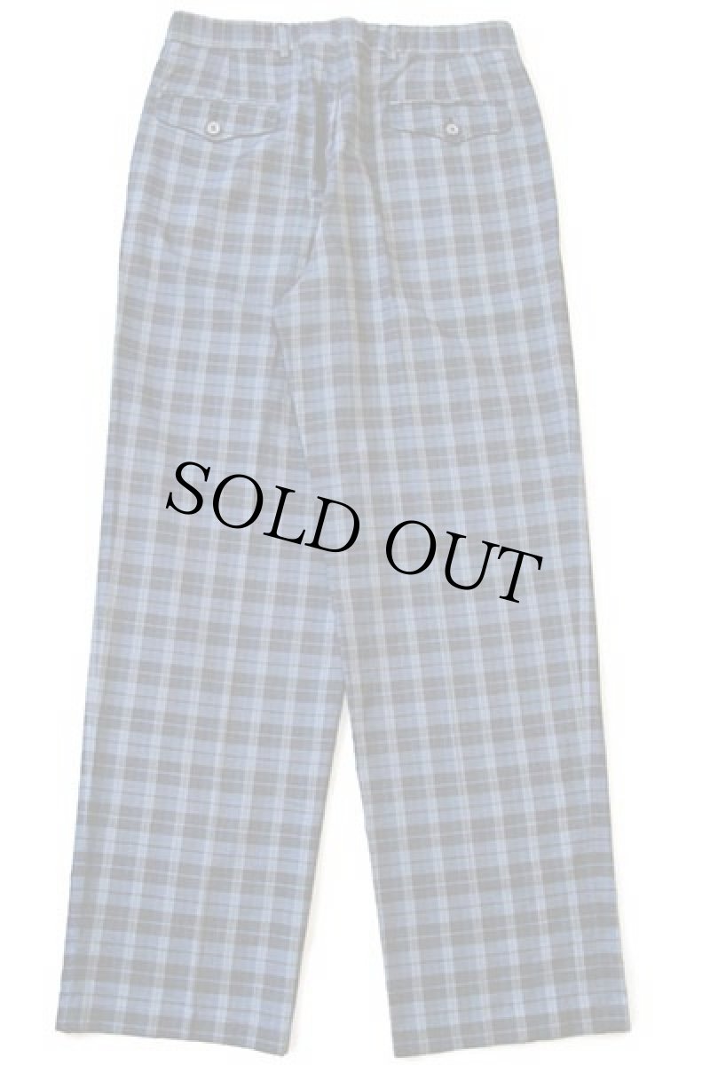 画像3: イタリア製 MILLEMIGLIA タータンチェック ワンタック ポリエステル×コットン スラックス パンツ 48 (3)