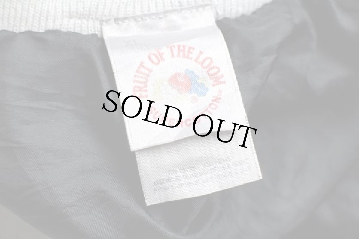 画像4: 90s NFL CHICAGO BEARS 両面プリント リブライン ツートン 切り替え スウェット スタジャン 杢ライトグレー×黒 XL (4)