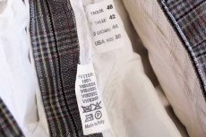 画像6: イタリア製 UNKNOWN グレンチェック 織り柄 ツータック ウール スラックス パンツ 48 (6)