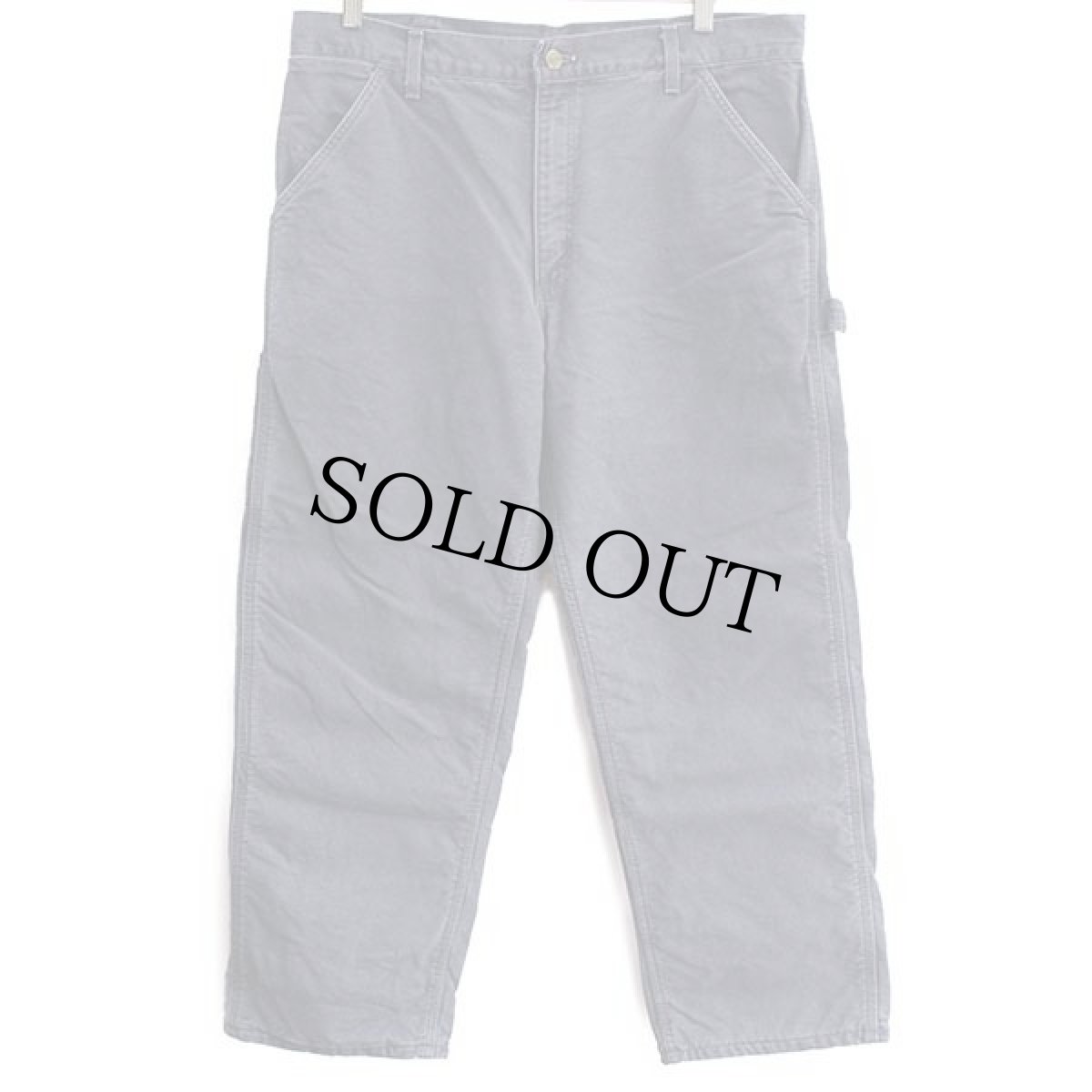 画像2: 00s USA製 carharttカーハート チェック ネルライナー ダック地 ペインターパンツ ナス紺 w36 L30 (2)