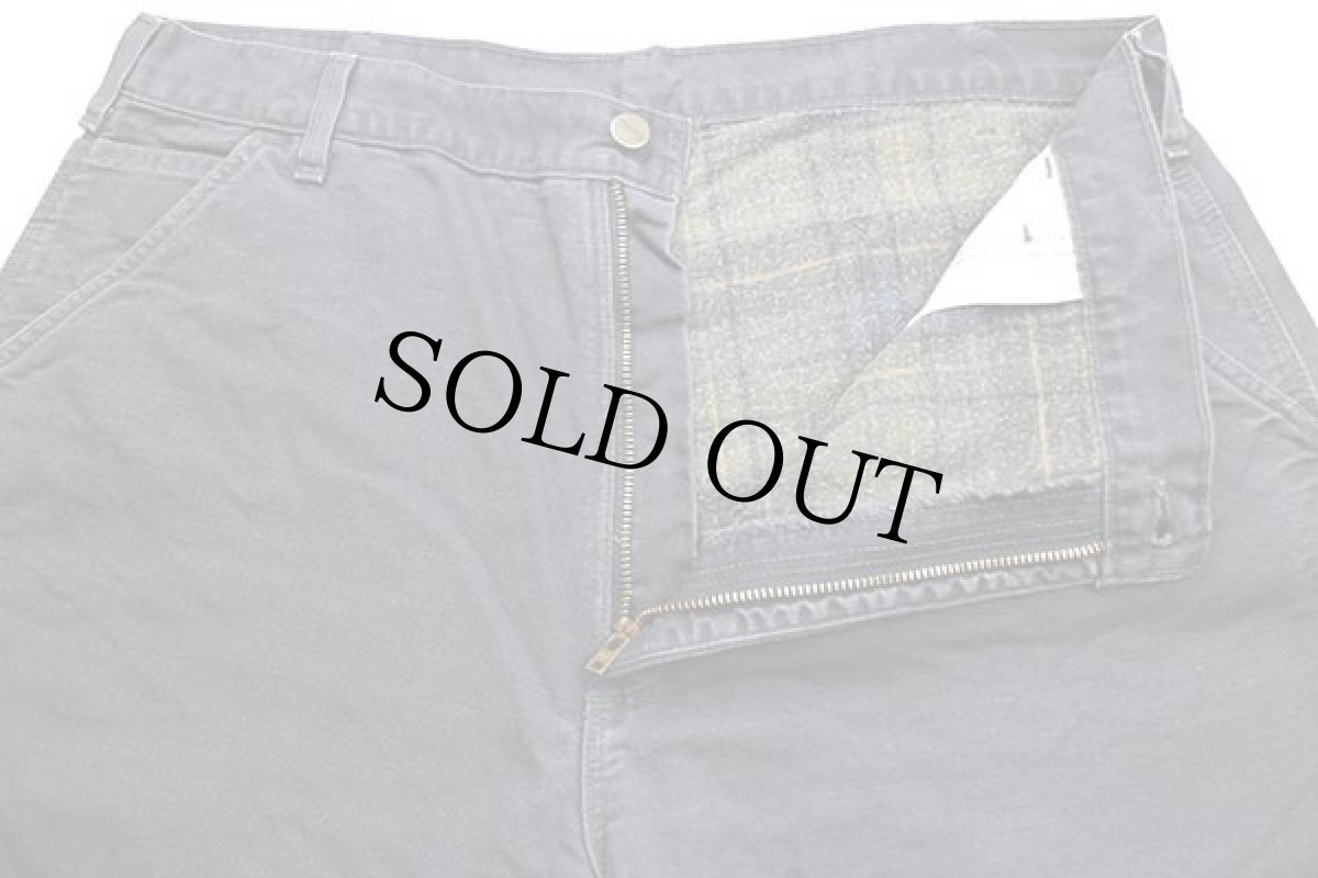 画像4: 00s USA製 carharttカーハート チェック ネルライナー ダック地 ペインターパンツ ペトロールブルー w38 (4)