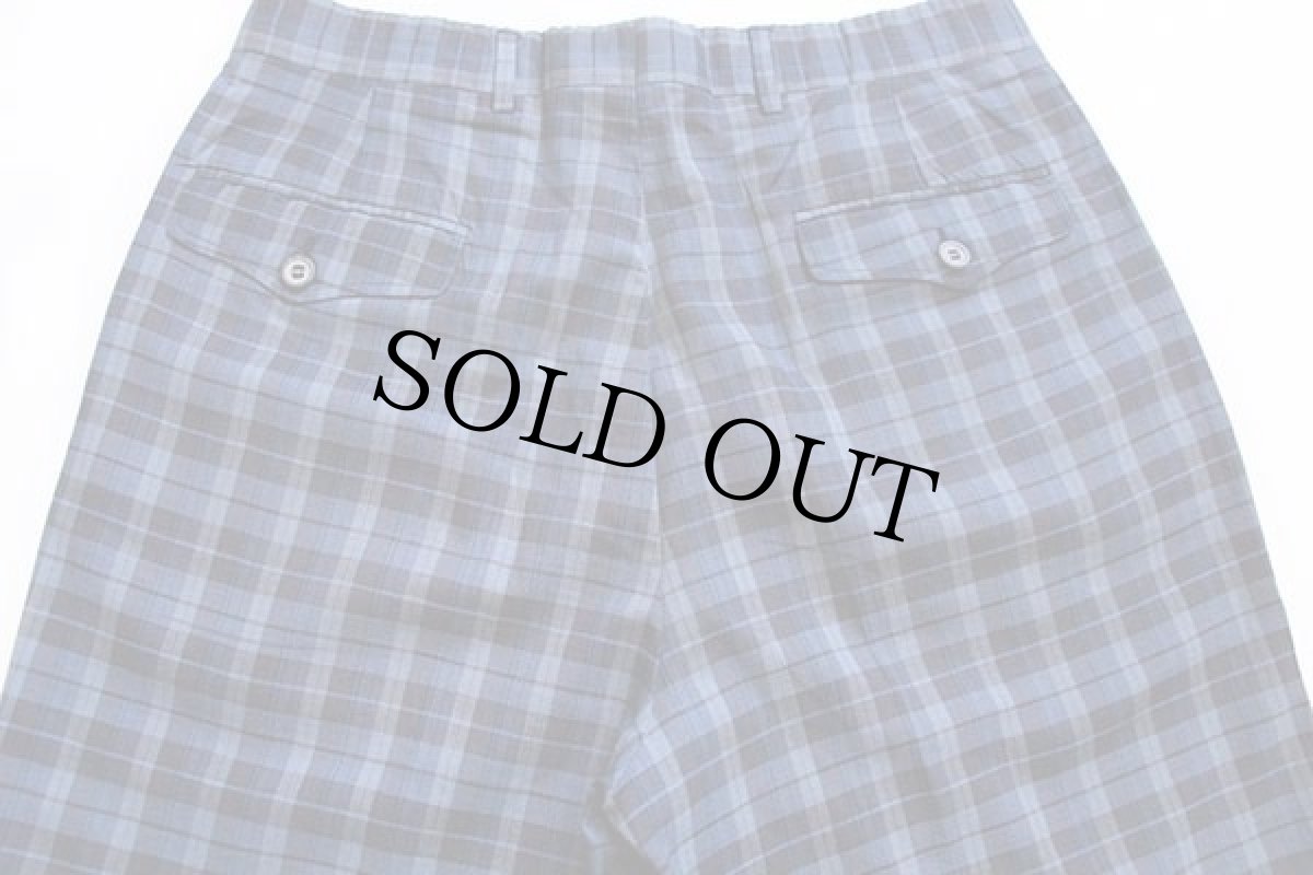 画像5: イタリア製 MILLEMIGLIA タータンチェック ワンタック ポリエステル×コットン スラックス パンツ 48 (5)