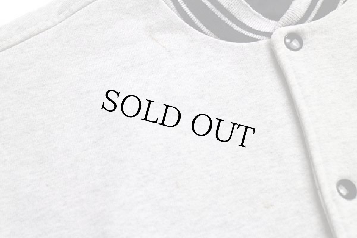 画像7: 90s NFL CHICAGO BEARS 両面プリント リブライン ツートン 切り替え スウェット スタジャン 杢ライトグレー×黒 XL (7)