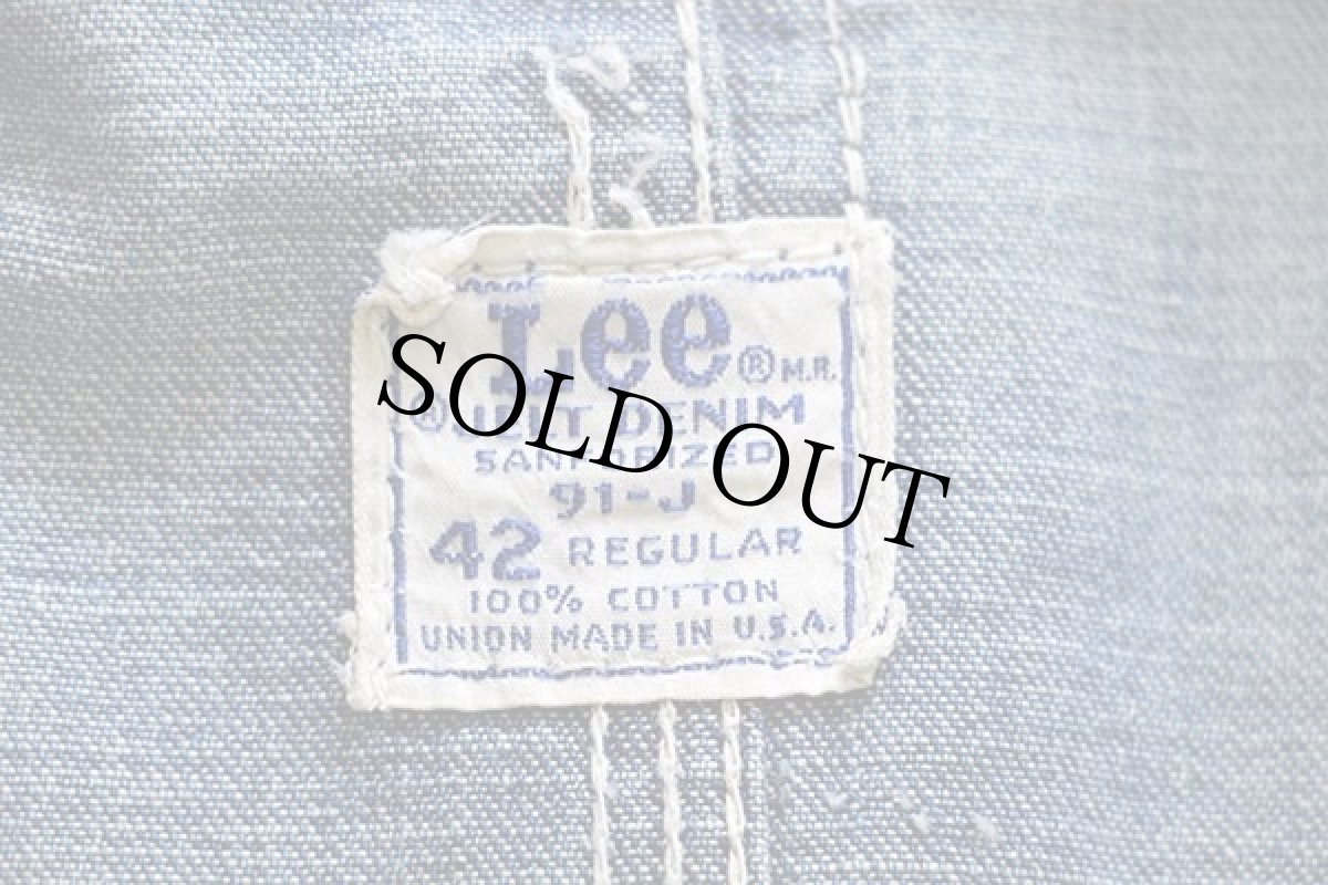 画像4: 60s USA製 Leeリー 91-J JELT DENIMジェルトデニム カバーオール 42R (4)