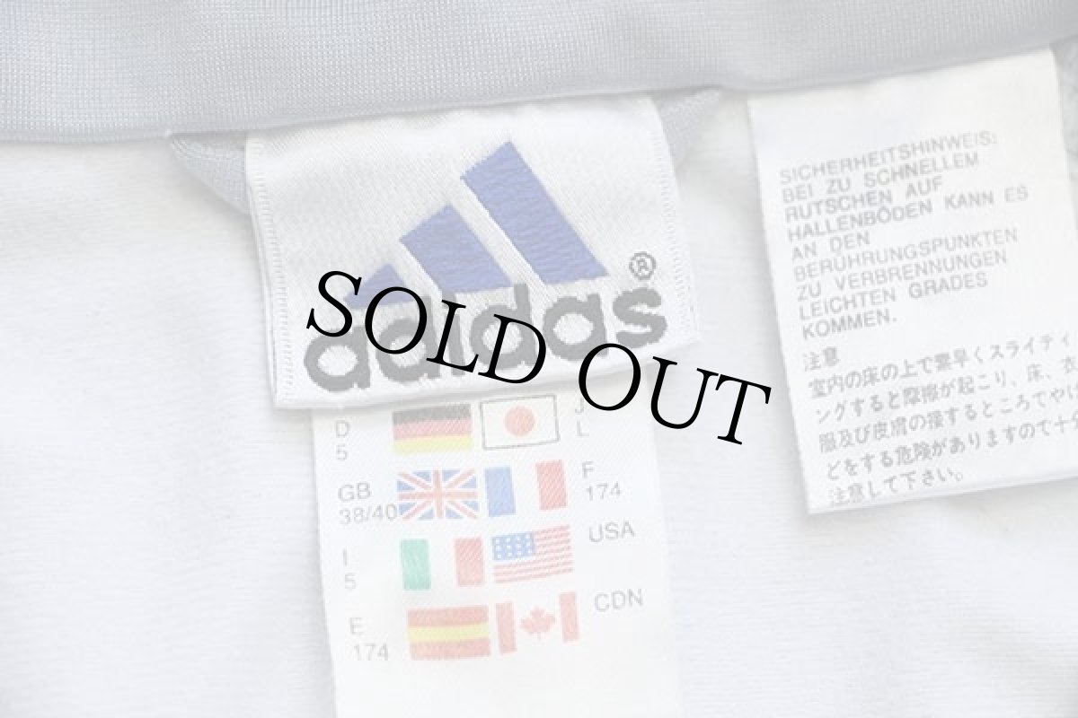 画像4: 00s adidasアディダス パフォーマンス ロゴ刺繍 ツートン 切り替え トラックジャケット 白×グレー L★ジャージ (4)