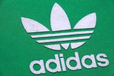 画像6: adidasアディダス トレフォイル ビッグロゴ フェルトプリント トラックジャケット パーカー 緑×白 M★ジャージ (6)