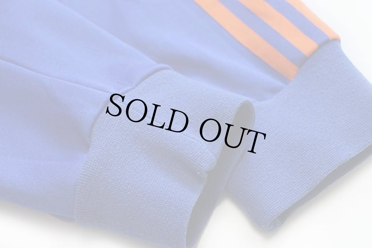 画像6: 00s adidasアディダス トレフォイル ビッグロゴ フェルトプリント トラックジャケット パーカー 青×オレンジ L★ジャージ (6)