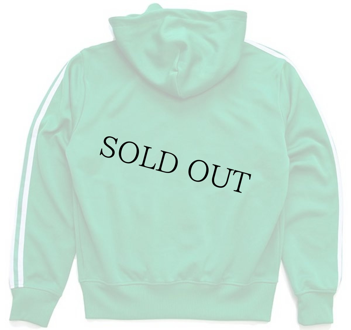 画像2: adidasアディダス トレフォイル ビッグロゴ フェルトプリント トラックジャケット パーカー 緑×白 M★ジャージ (2)