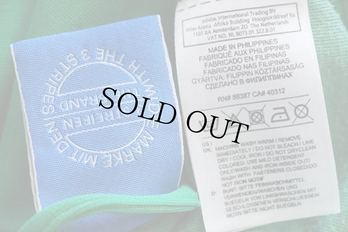 画像5: adidasアディダス トレフォイル ビッグロゴ フェルトプリント トラックジャケット パーカー 緑×白 M★ジャージ (5)