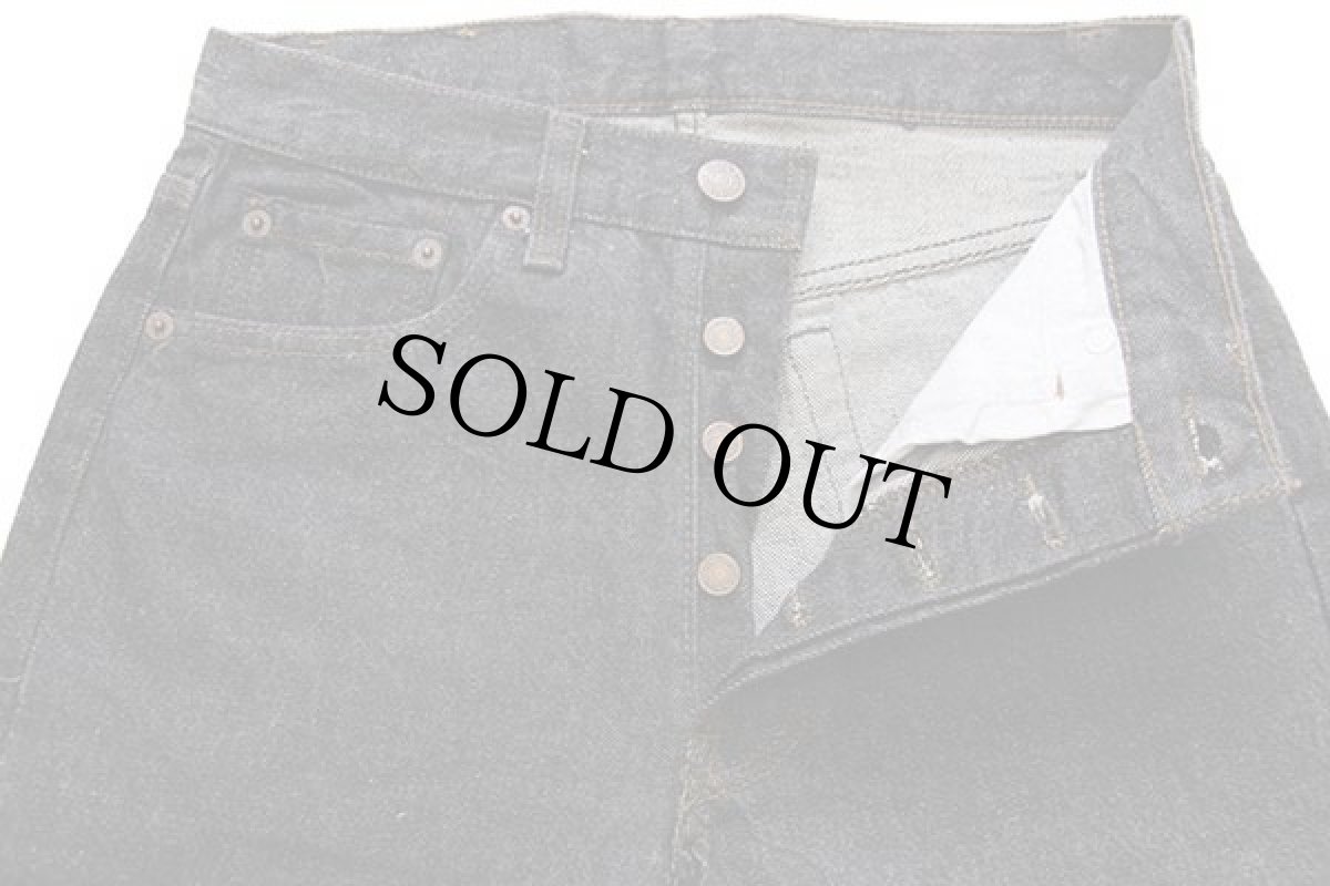 画像4: デッドストック★80s USA製 Levi'sリーバイス 501 先染め ブラック デニムパンツ w29 L30 (4)