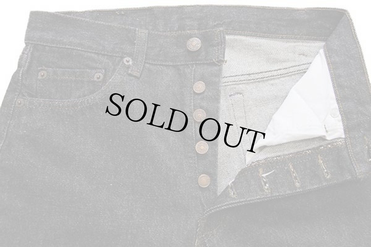 画像4: デッドストック★80s USA製 Levi'sリーバイス 501 先染め ブラック デニムパンツ w30 L32 (4)