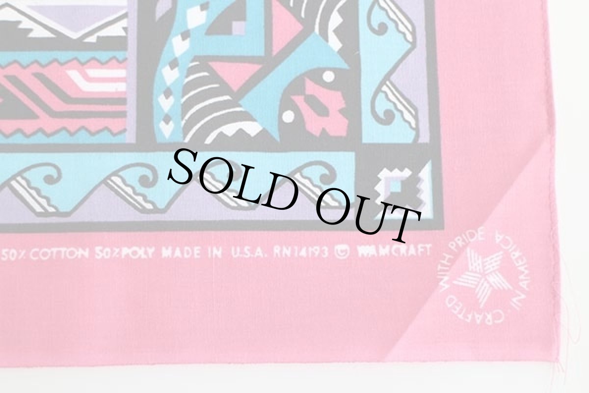 画像3: デッドストック★80s USA製 WAMCRAFT ネイティブ柄 バンダナ (3)