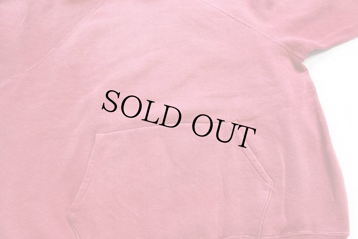 画像5: 60s UNKNOWN 無地 ツートン コットン スウェットパーカー 赤×白 フェード (5)