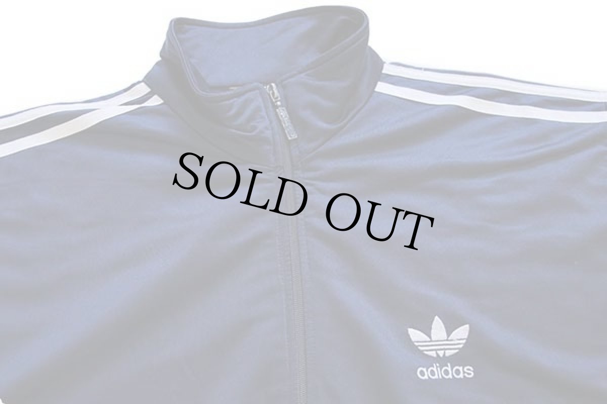 画像3: 90s adidasアディダス トレフォイル ロゴ刺繍 トラックジャケット 紺×白 L★ジャージ (3)
