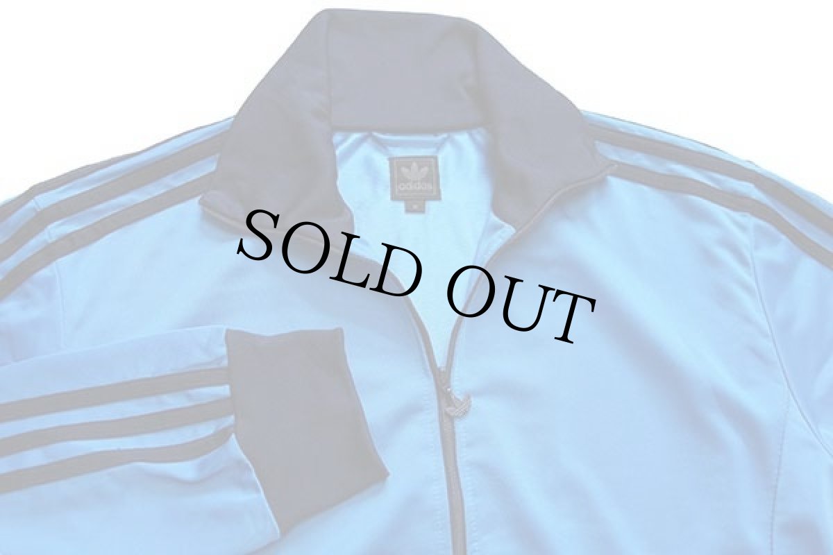 画像3: 00s adidasアディダス ツートン 切り替え ハイネック トラックジャケット 青×紺 M★ジャージ (3)