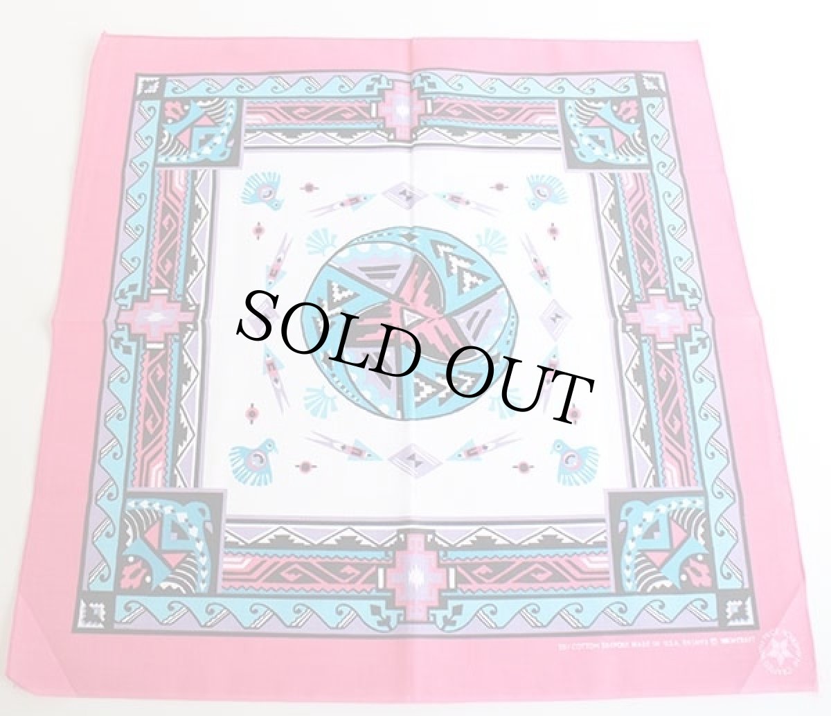 画像1: デッドストック★80s USA製 WAMCRAFT ネイティブ柄 バンダナ (1)