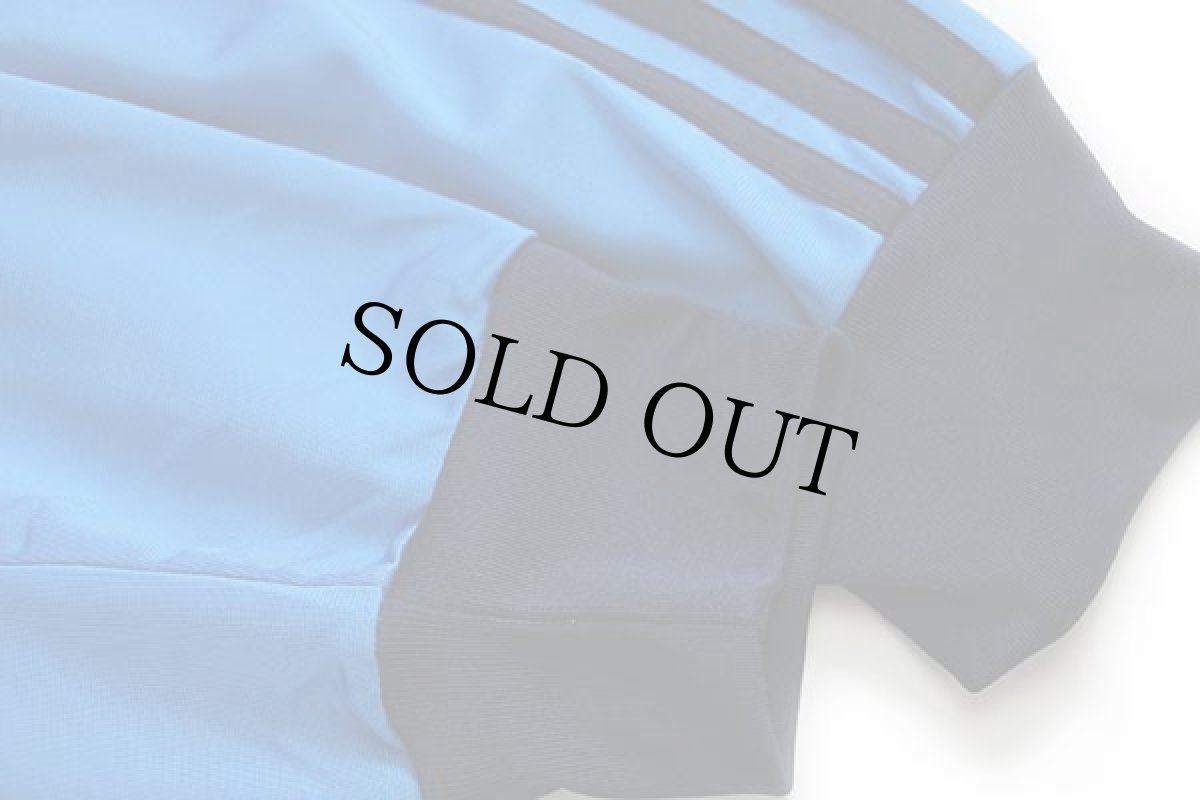 画像6: 00s adidasアディダス ツートン 切り替え ハイネック トラックジャケット 青×紺 M★ジャージ (6)