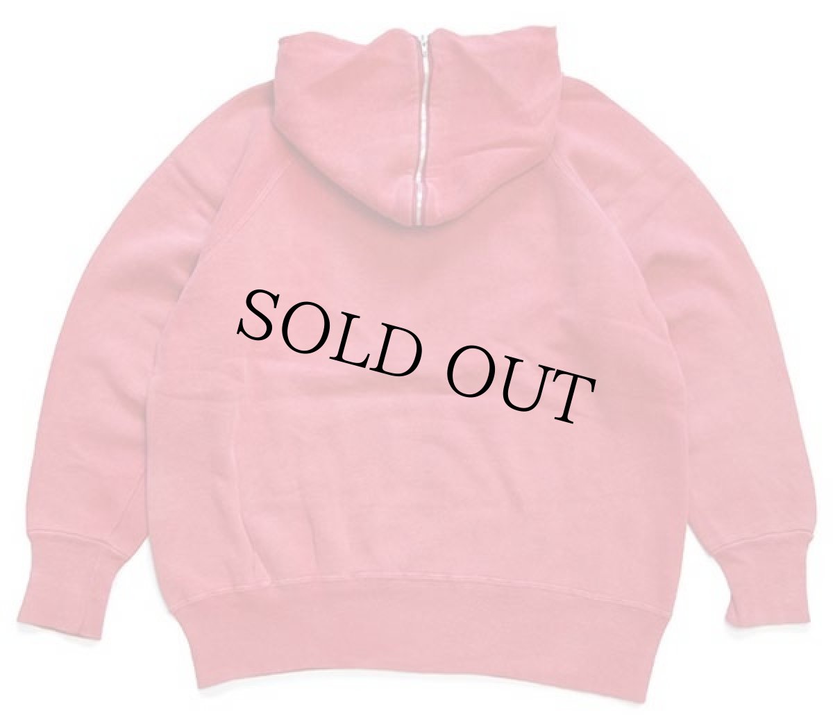 画像2: 60s UNKNOWN 無地 ツートン コットン スウェットパーカー 赤×白 フェード (2)