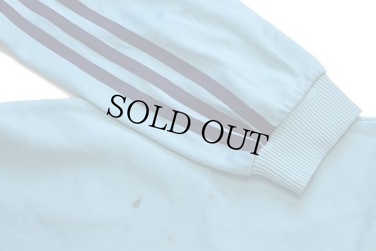 画像7: 90s adidasアディダス トレフォイル ビッグロゴ刺繍 トラックジャケット 水色×紺★ジャージ (7)