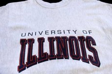 画像3: 90s USA製 MV SPORT UNIVERSITY OF ILLINOIS リバースウィーブ スウェット 杢ライトグレー M (3)