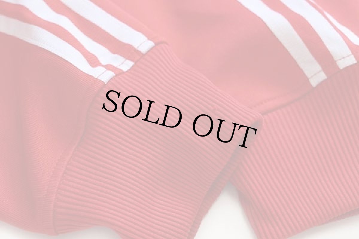 画像6: 00s adidasアディダス トレフォイル ビッグロゴ フェルトプリント トラックジャケット パーカー 赤×白 XL★ジャージ (6)