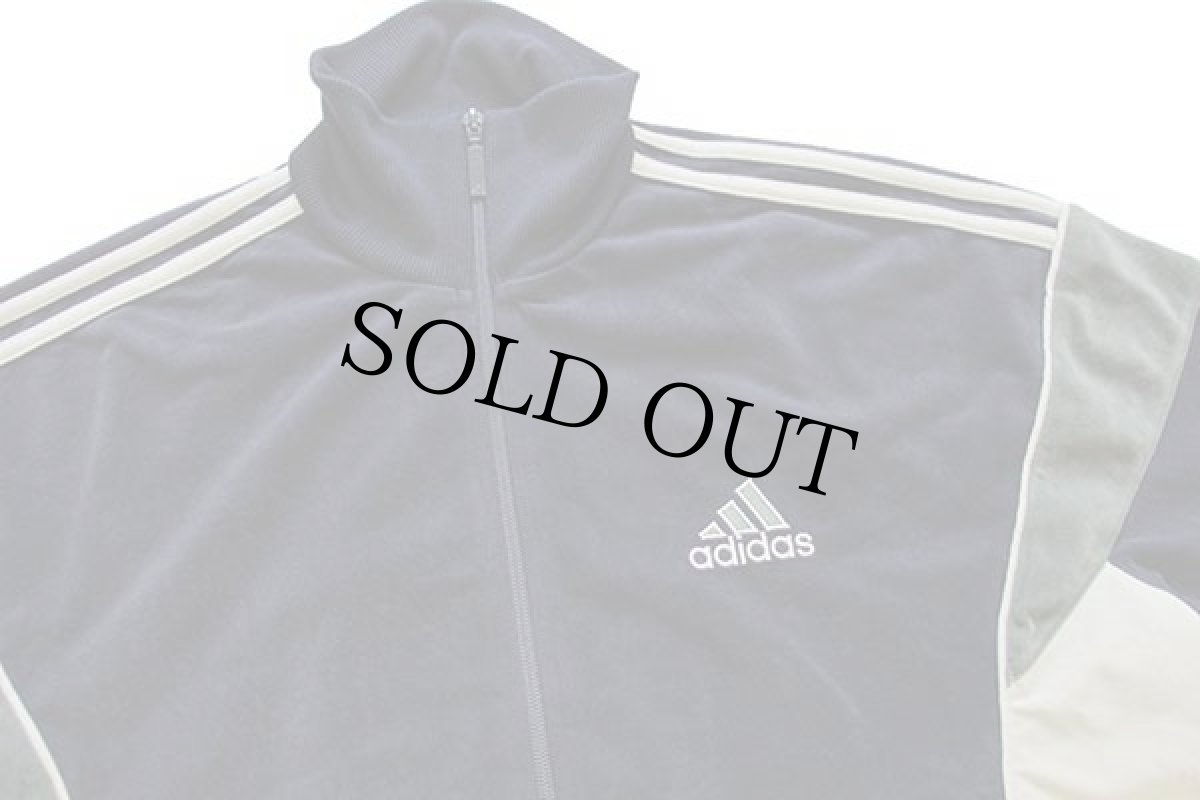 画像3: 00s adidasアディダス パフォーマンス ロゴ刺繍 マルチカラー 切り替え ベロア トラックジャケット L★ジャージ (3)