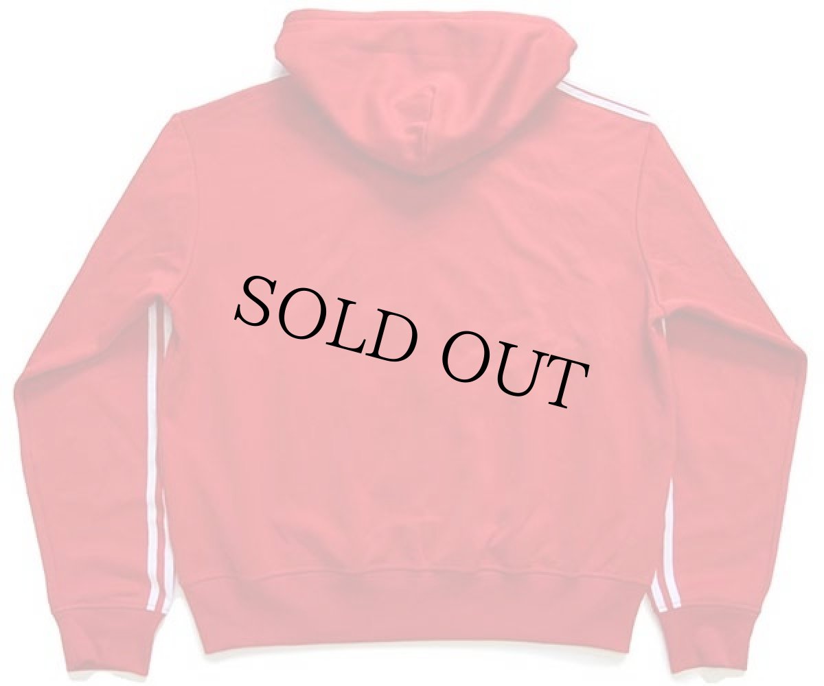 画像2: 00s adidasアディダス トレフォイル ビッグロゴ フェルトプリント トラックジャケット パーカー 赤×白 XL★ジャージ (2)