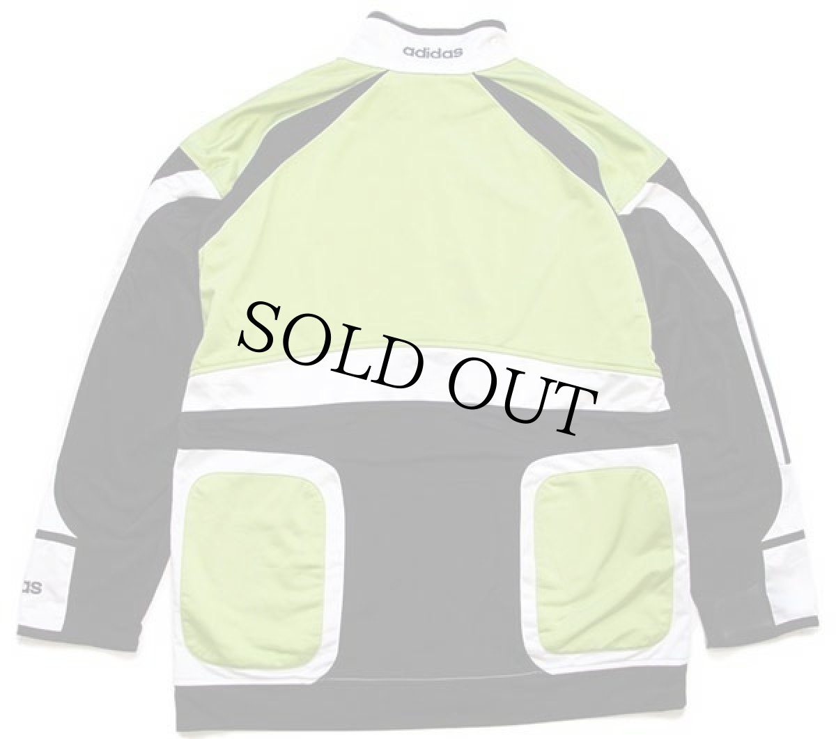 画像2: 90s adidasアディダス マルチカラー 切り替え トラックジャケット 黄緑×黒×白 XL★ジャージ (2)