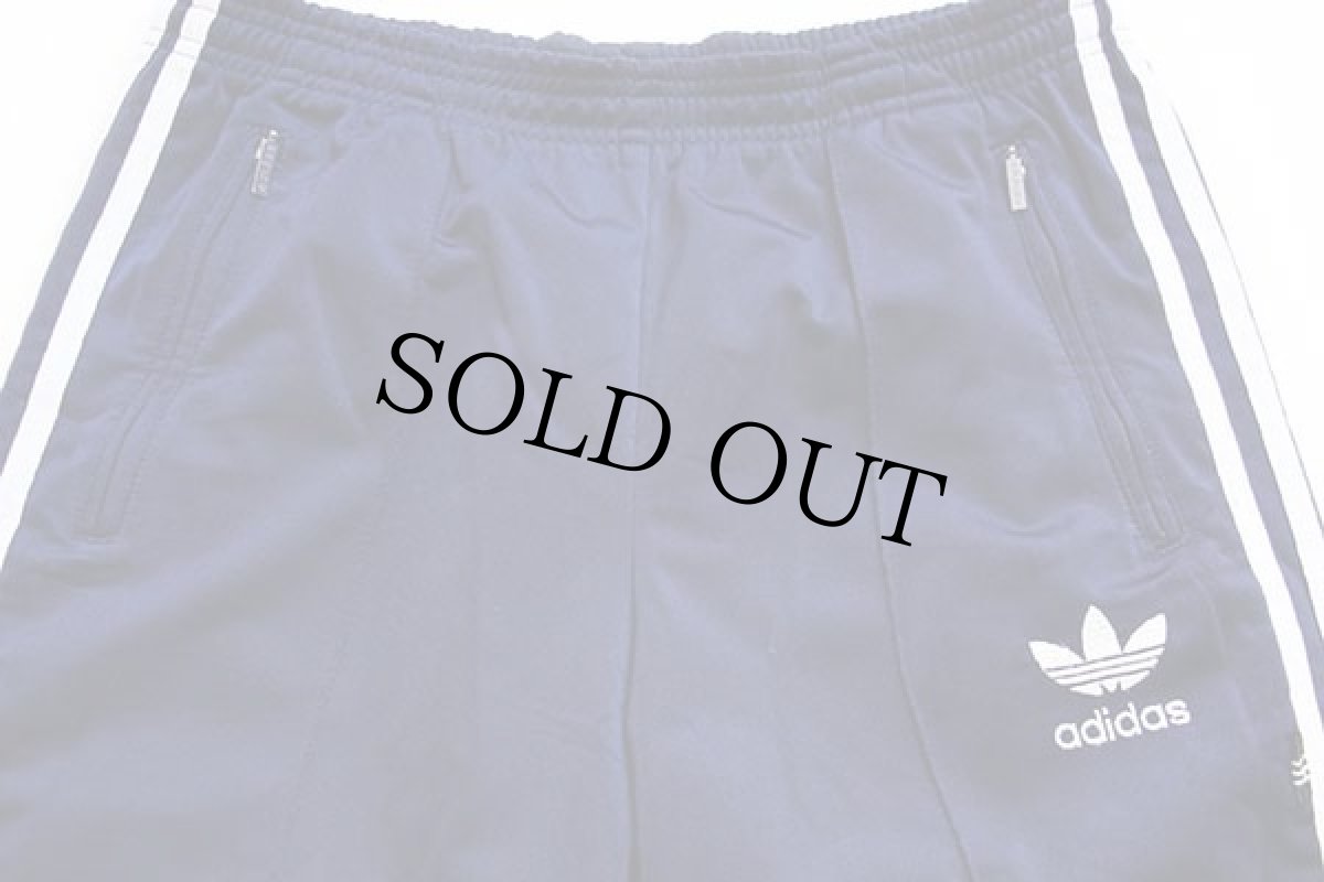 画像4: 90s adidasアディダス トレフォイル ロゴ刺繍 トラックパンツ 紺×白★ジャージ (4)