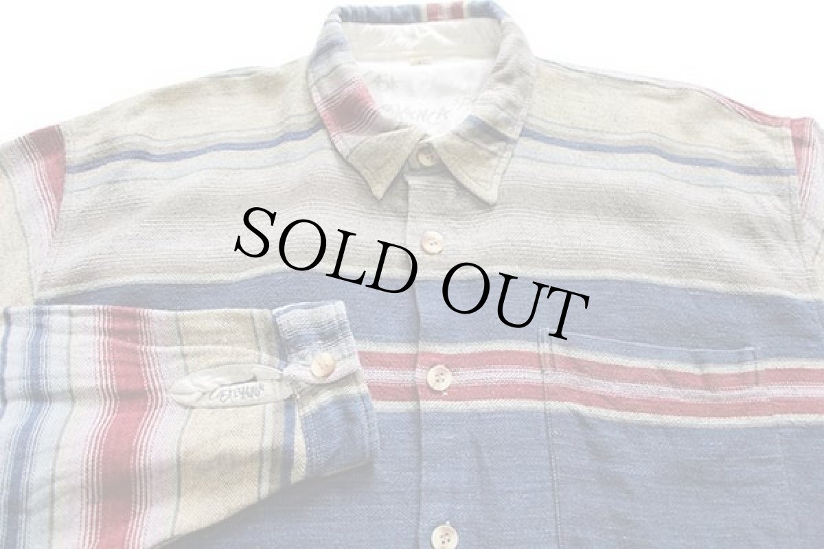 画像3: 90s CASA BLANCA ラグ柄 コットン フランネルシャツ L (3)