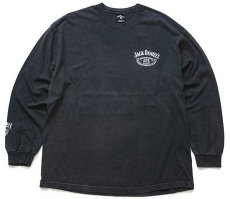 画像1: 00s JACK DANIEL'S ジャックダニエル コットン 長袖Tシャツ 黒 XL (1)