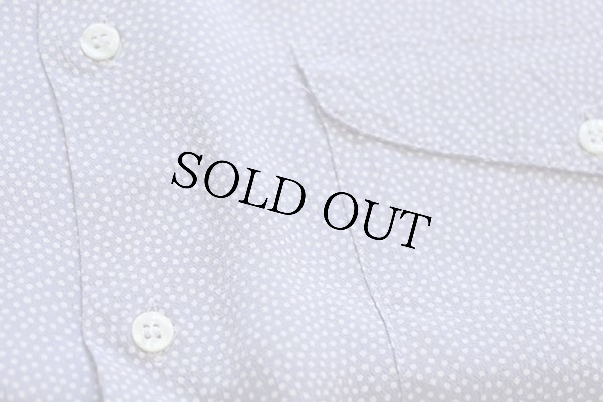 画像5: 80s PM ドット柄 レーヨンシャツ ラベンダー×白 XL (5)