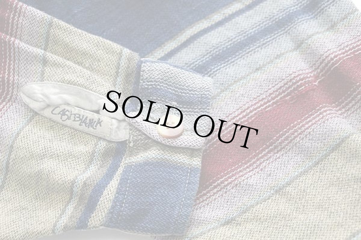 画像6: 90s CASA BLANCA ラグ柄 コットン フランネルシャツ L (6)