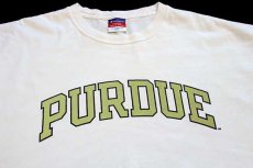 画像3: 00s Championチャンピオン PURDUE コットン 長袖Tシャツ 生成り XXL (3)