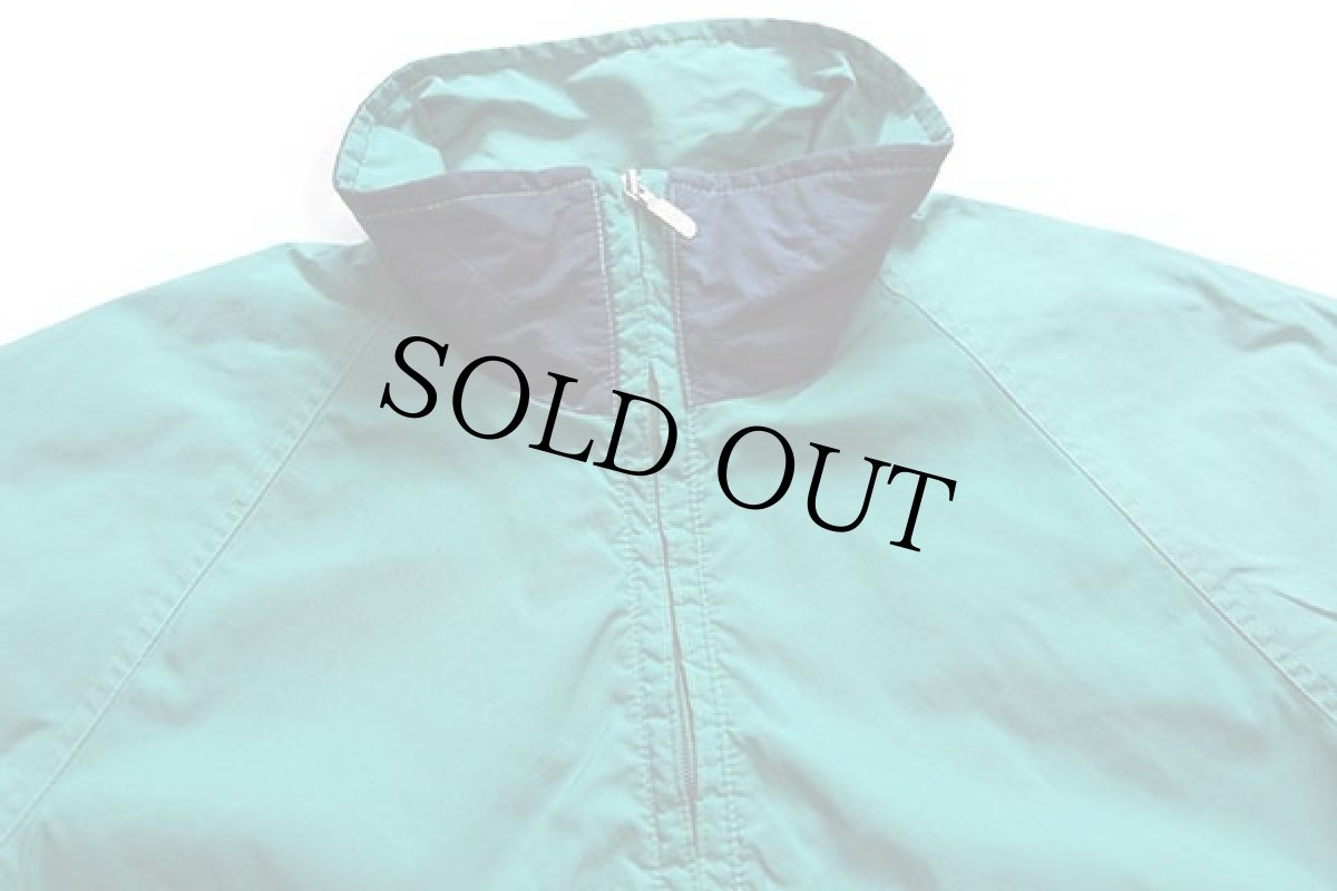 画像3: 80s USA製 THE NORTH FACEノースフェイス ツートン 切り替え プルオーバー ナイロンジャケット エメラルドグリーン×紺 L (3)