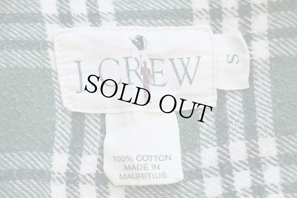 画像4: 90s J.CREW チェック コットン ライトネルシャツ S (4)