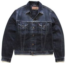 画像1: 00s Levi'sリーバイス 70500 後染め ブラック デニムジャケット フェード★ユーロ (1)