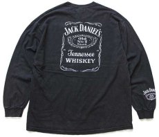 画像2: 00s JACK DANIEL'S ジャックダニエル コットン 長袖Tシャツ 黒 XL (2)