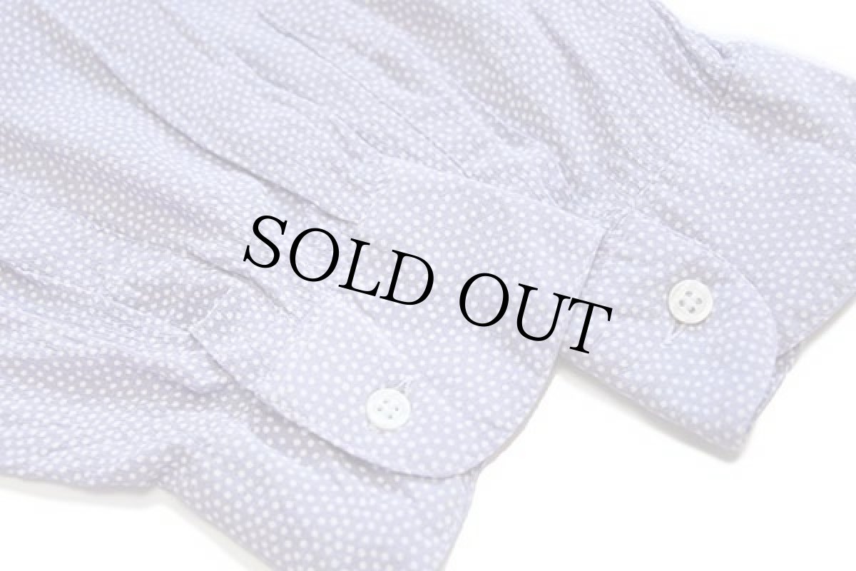 画像6: 80s PM ドット柄 レーヨンシャツ ラベンダー×白 XL (6)